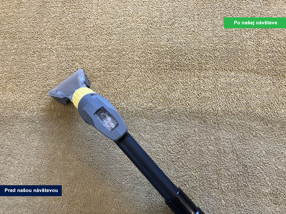 Tepovanie koberca pred a po